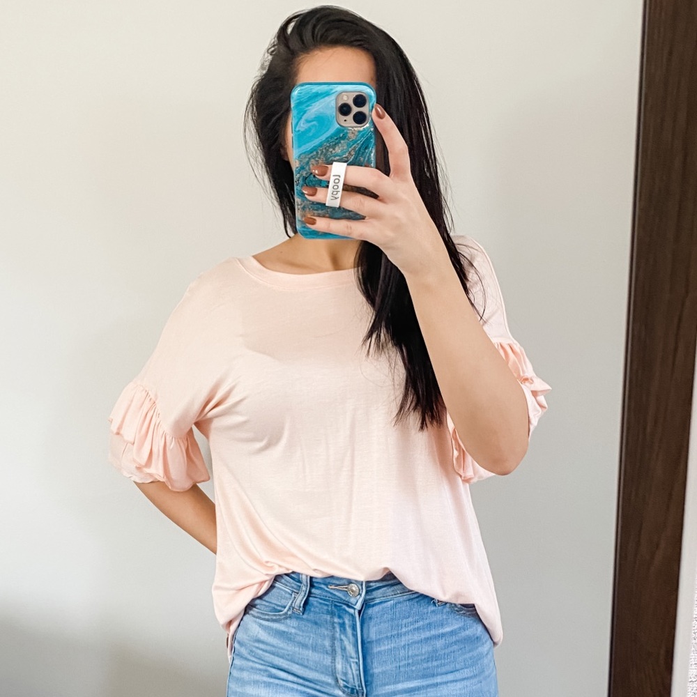 Short sleeve loose blouse